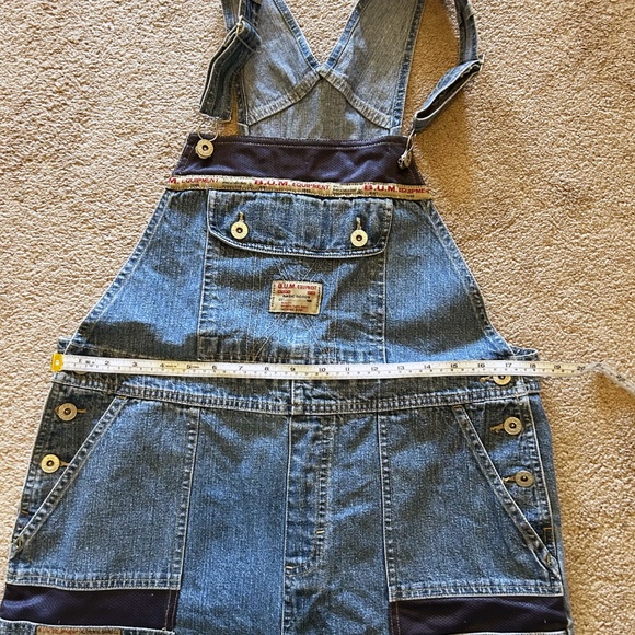 Vintage 90's B.U.M. Equipment Denim Overall Shorts - Picture 10 of 13